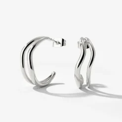 Tides Hoop Studs Silber