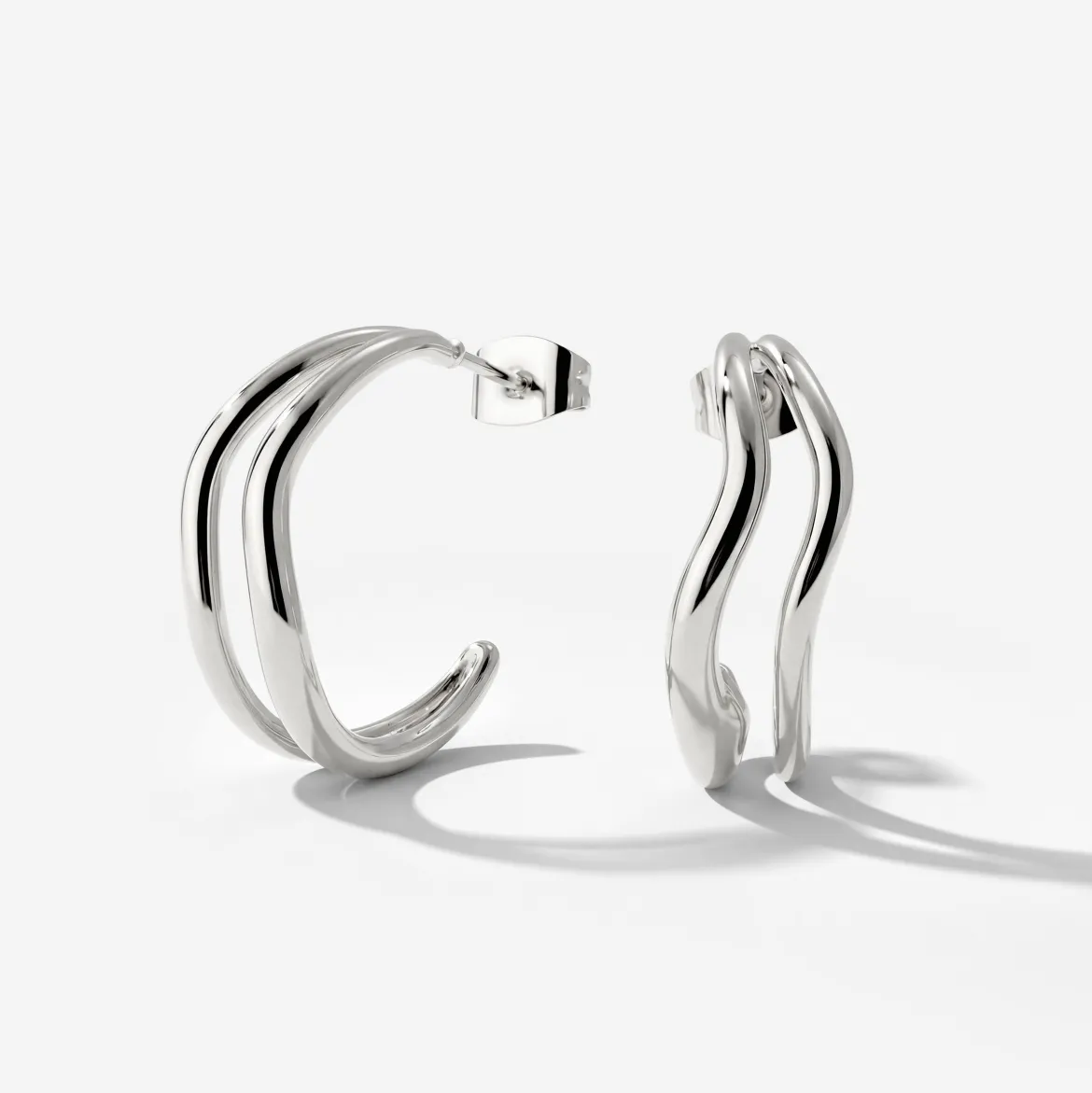 Tides Hoop Studs Silber
