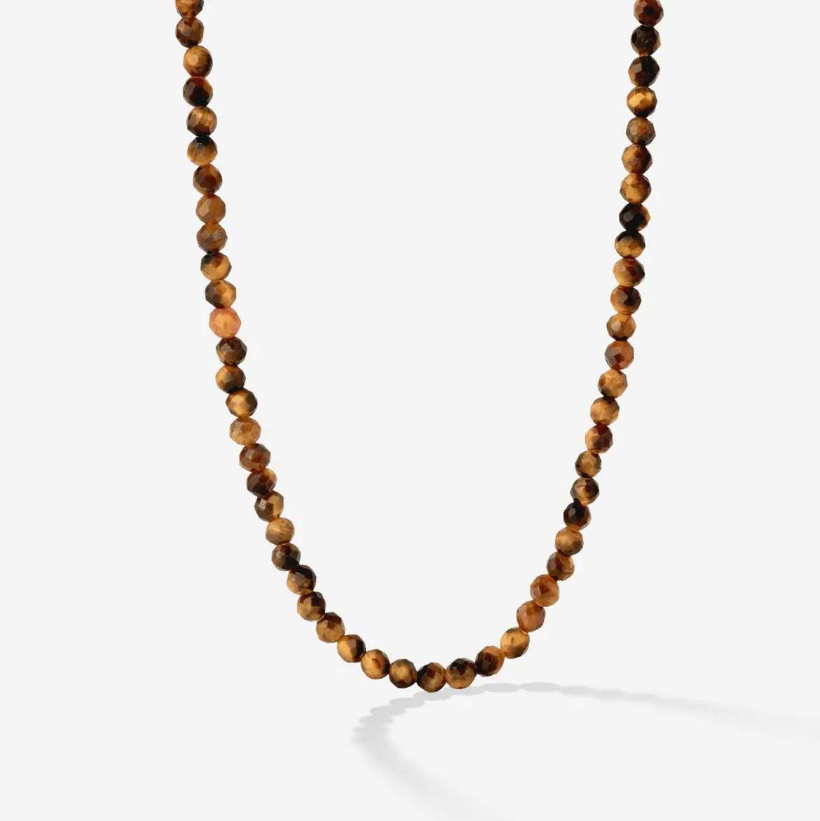 Tiger's Eye Bead Necklace Gold