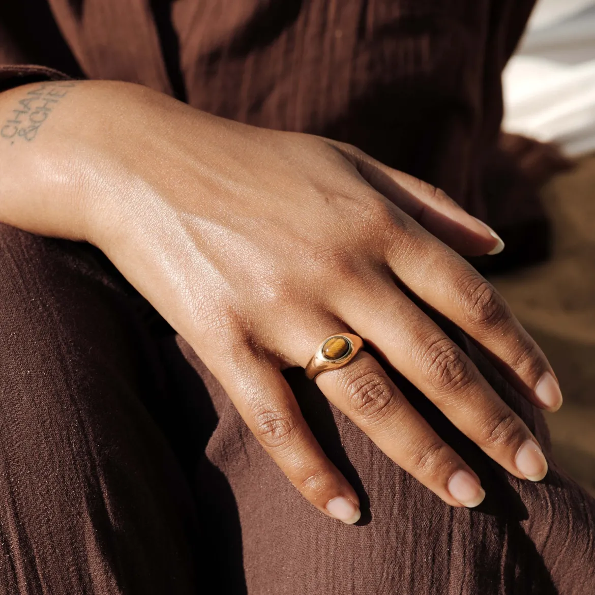 Tiger's Eye Ring Roségold