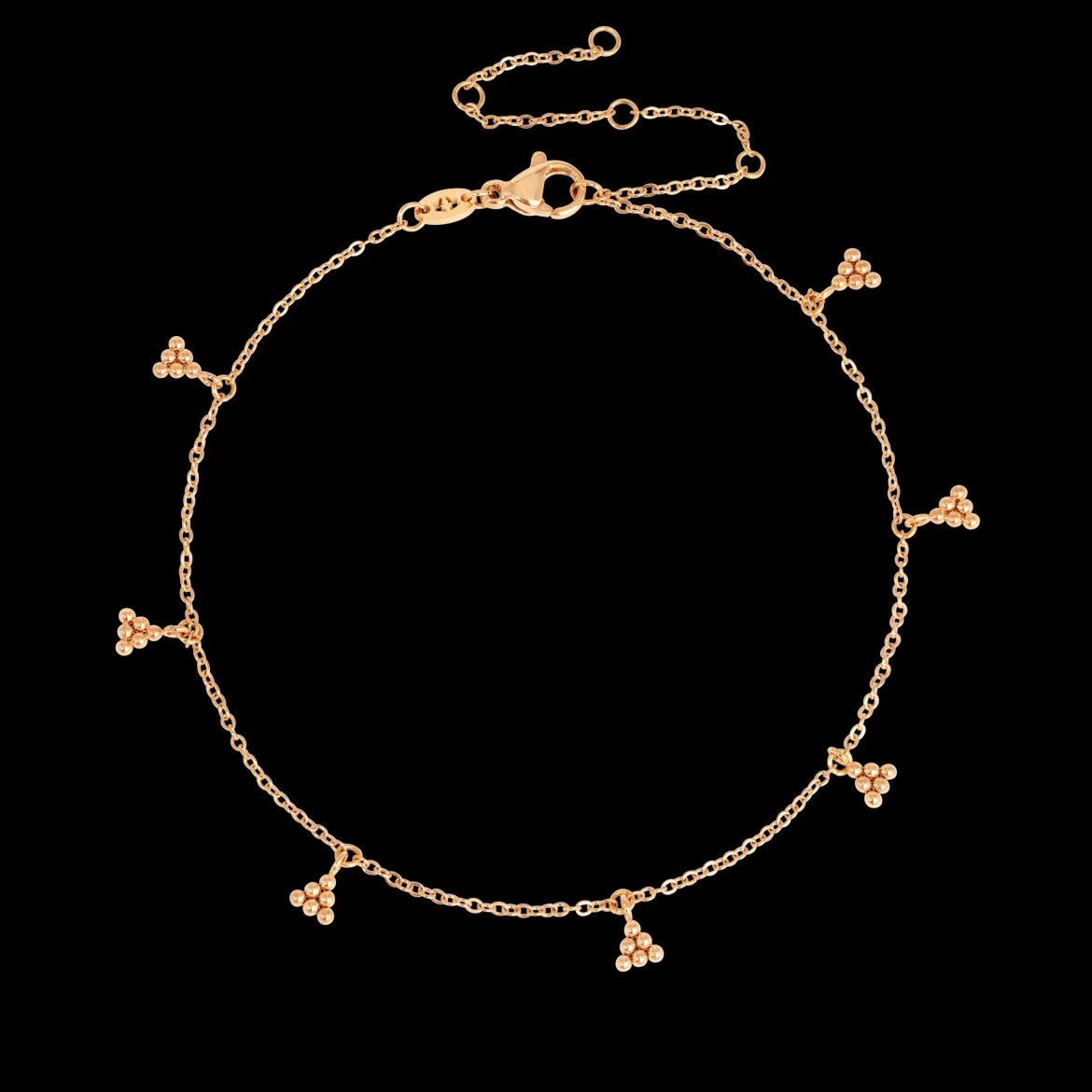 Tiny Beads Anklet Roségold