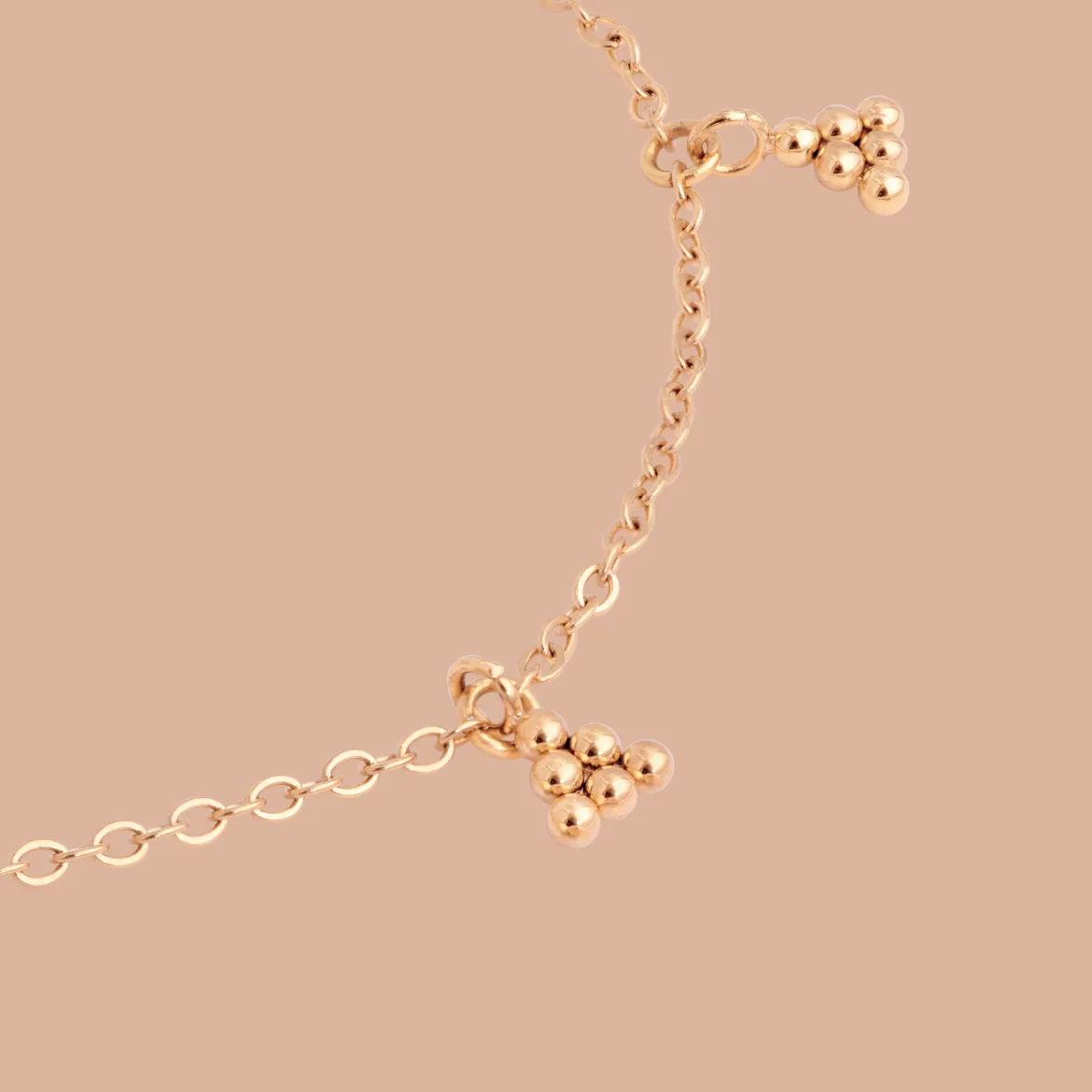 Tiny Beads Anklet Roségold