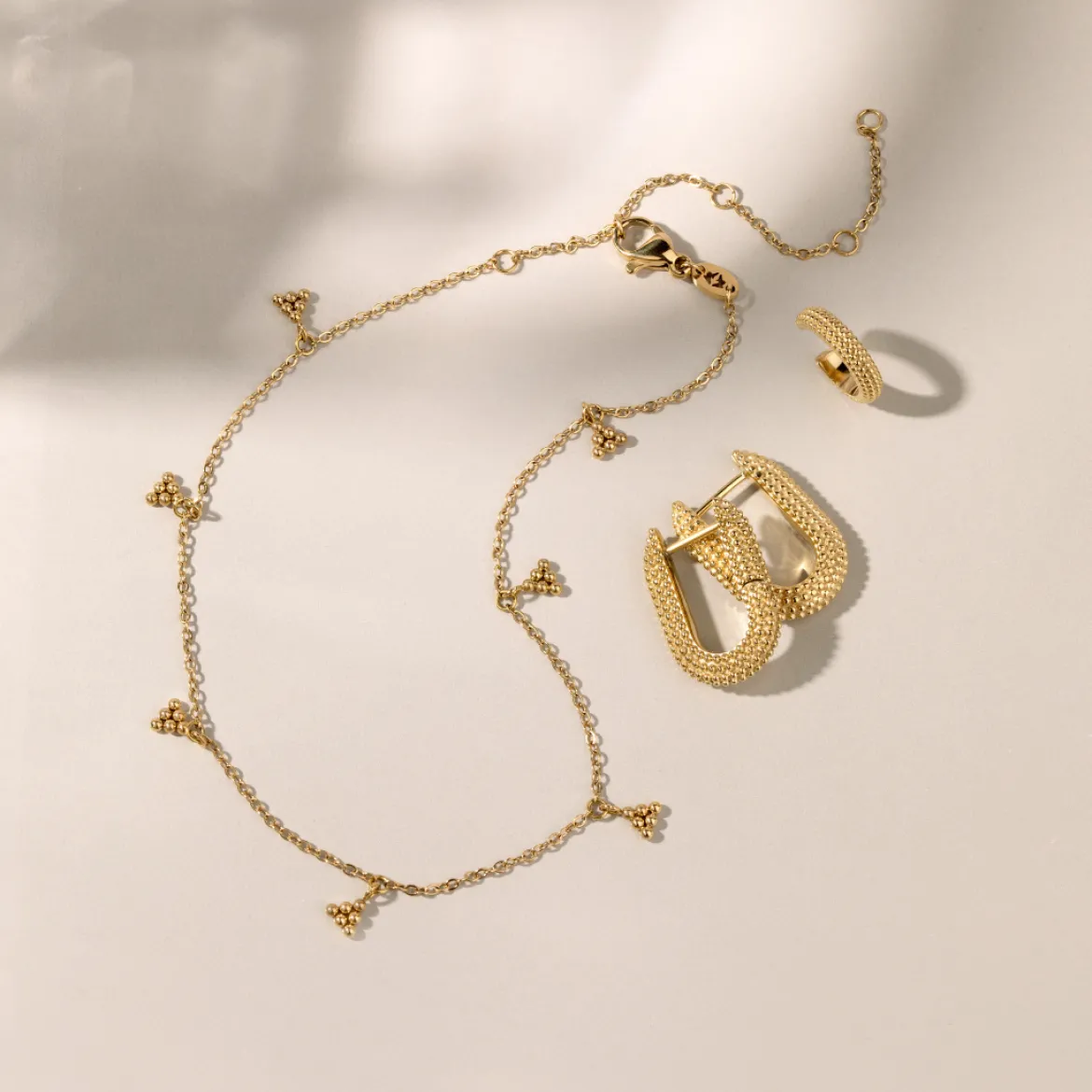 Tiny Beads Anklet Roségold