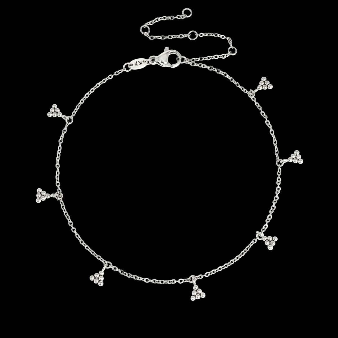 Tiny Beads Anklet Silber
