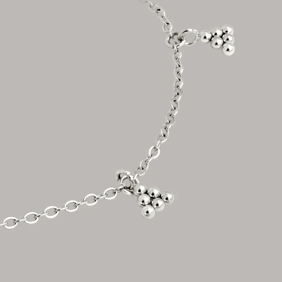 Tiny Beads Anklet Silber