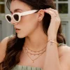 Tiny Beads Twisted Hoop Set Small Roségold