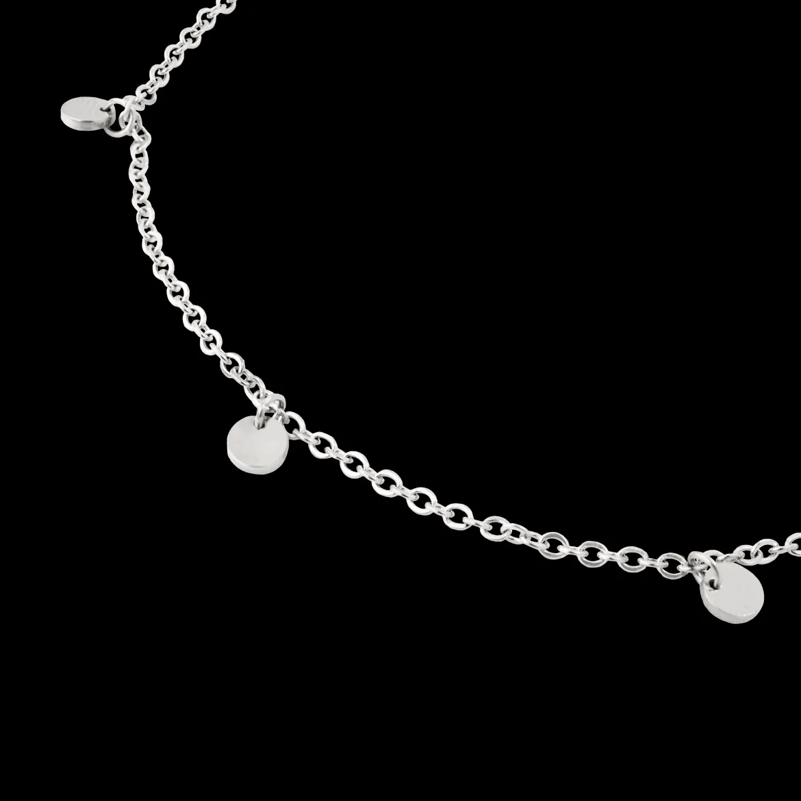 Tiny Coin Anklet Silber