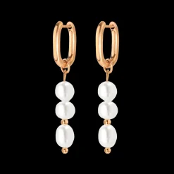 Triple Pearl Hoop Set Roségold