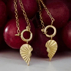 Twin Flame Left Classic Chain Necklace Set Gold