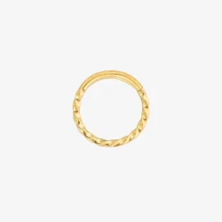 Twisted Click Piercing Ring Gold