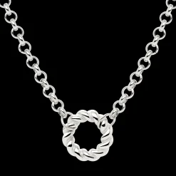 Twisted Donut Necklace Silber