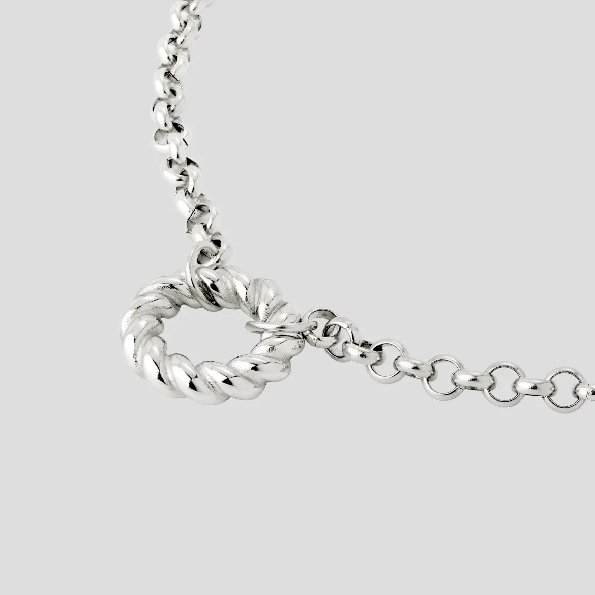Twisted Donut Necklace Silber