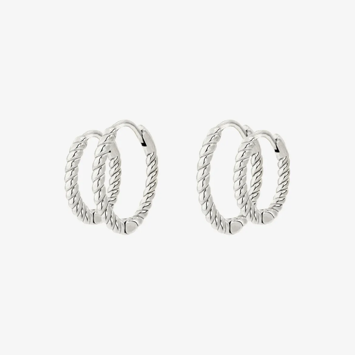 Twisted Hoop Bundle Small Silber