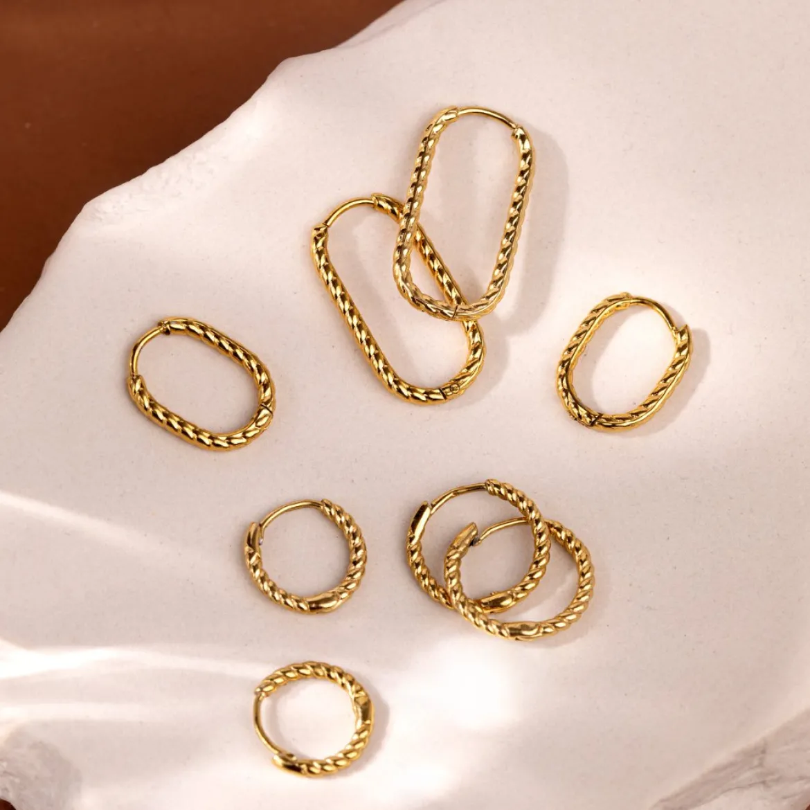 Twisted Hoop Bundle Small Silber