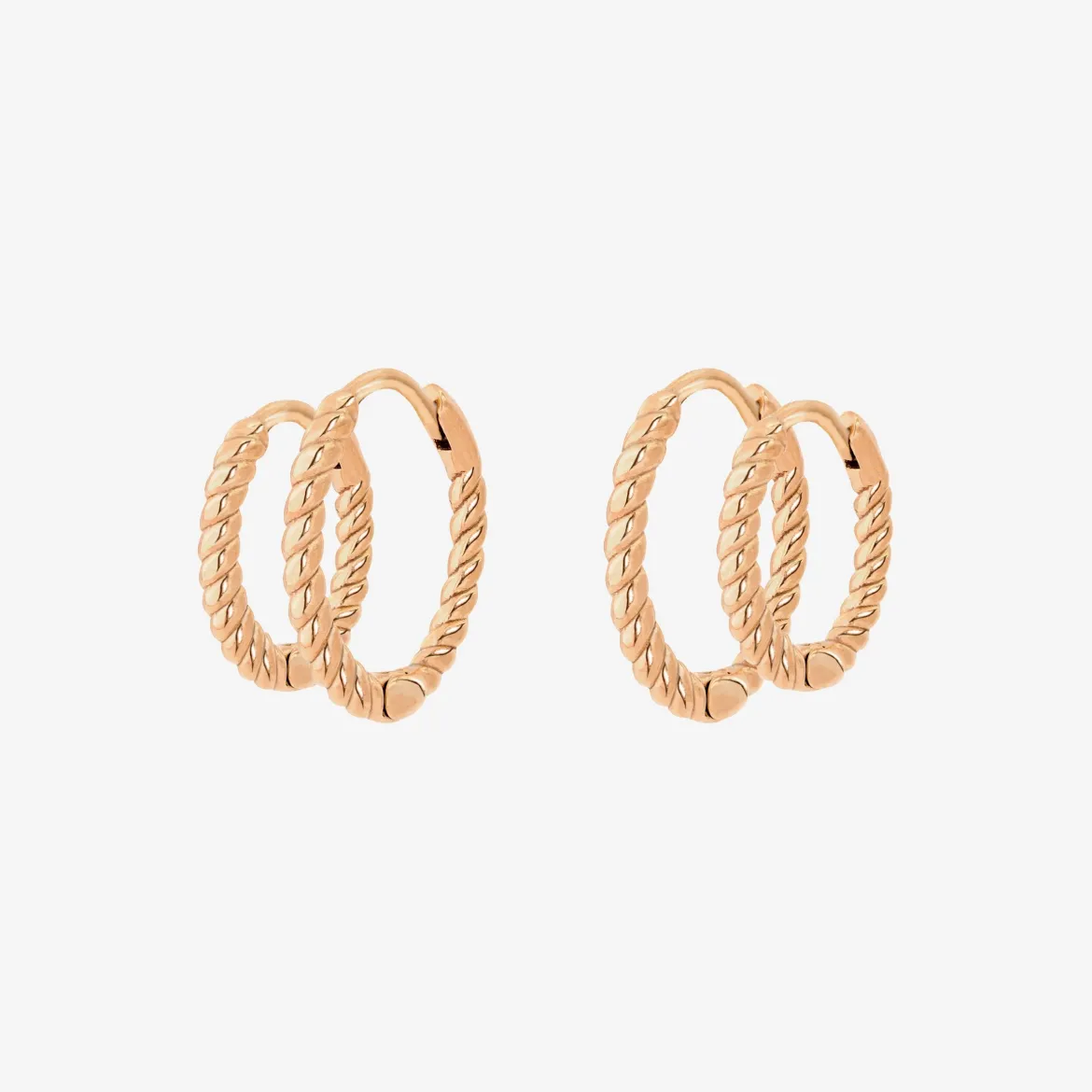Twisted Hoop Bundle Small Roségold