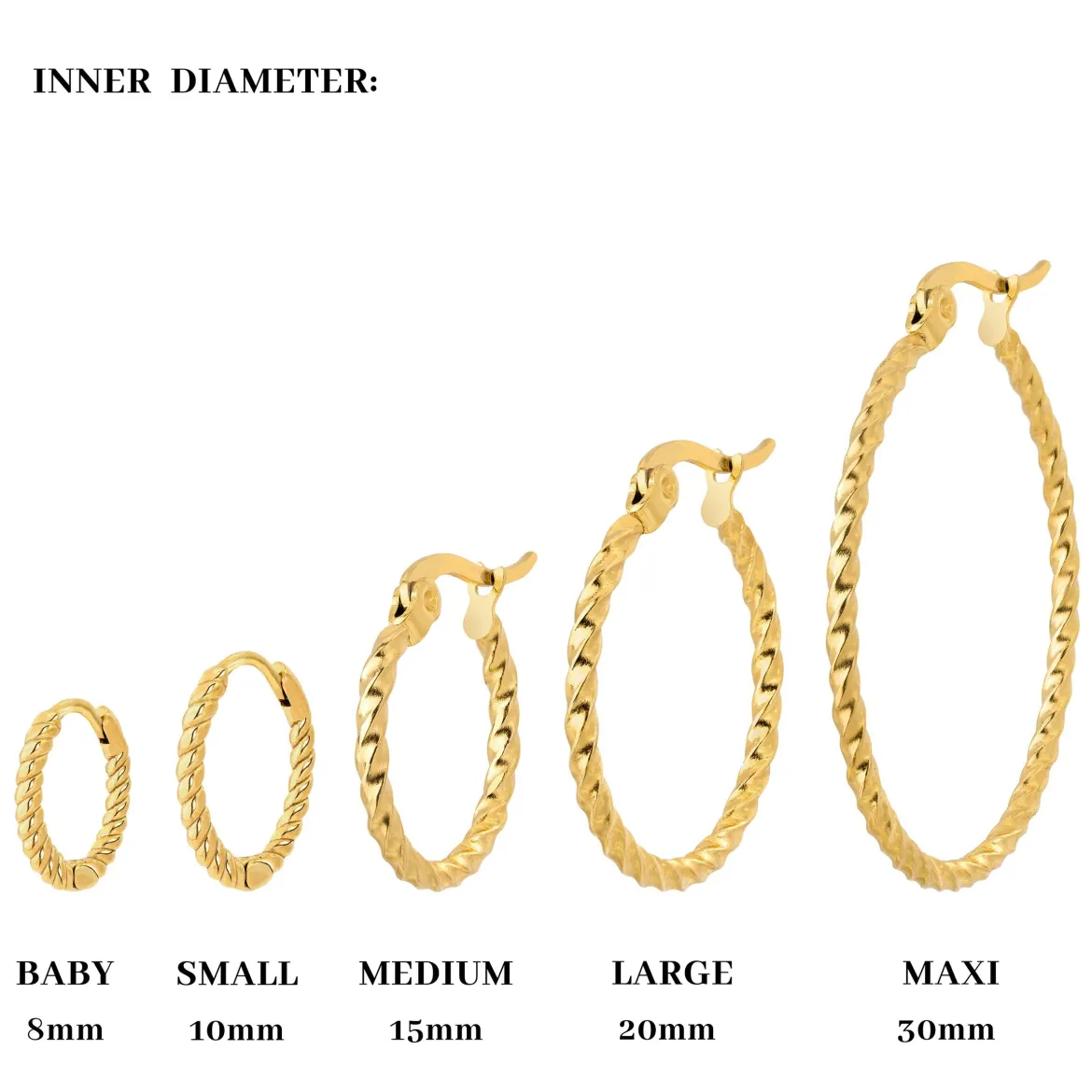 Twisted Hoop Bundle Small Roségold