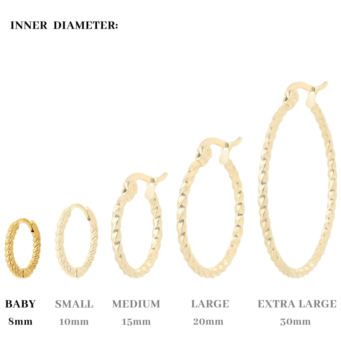 Twisted Hoops Baby - Gold