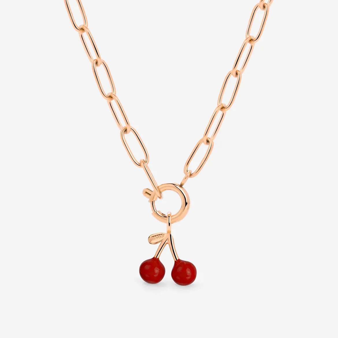 Very Cherry Oval Links Necklace Set Roségold