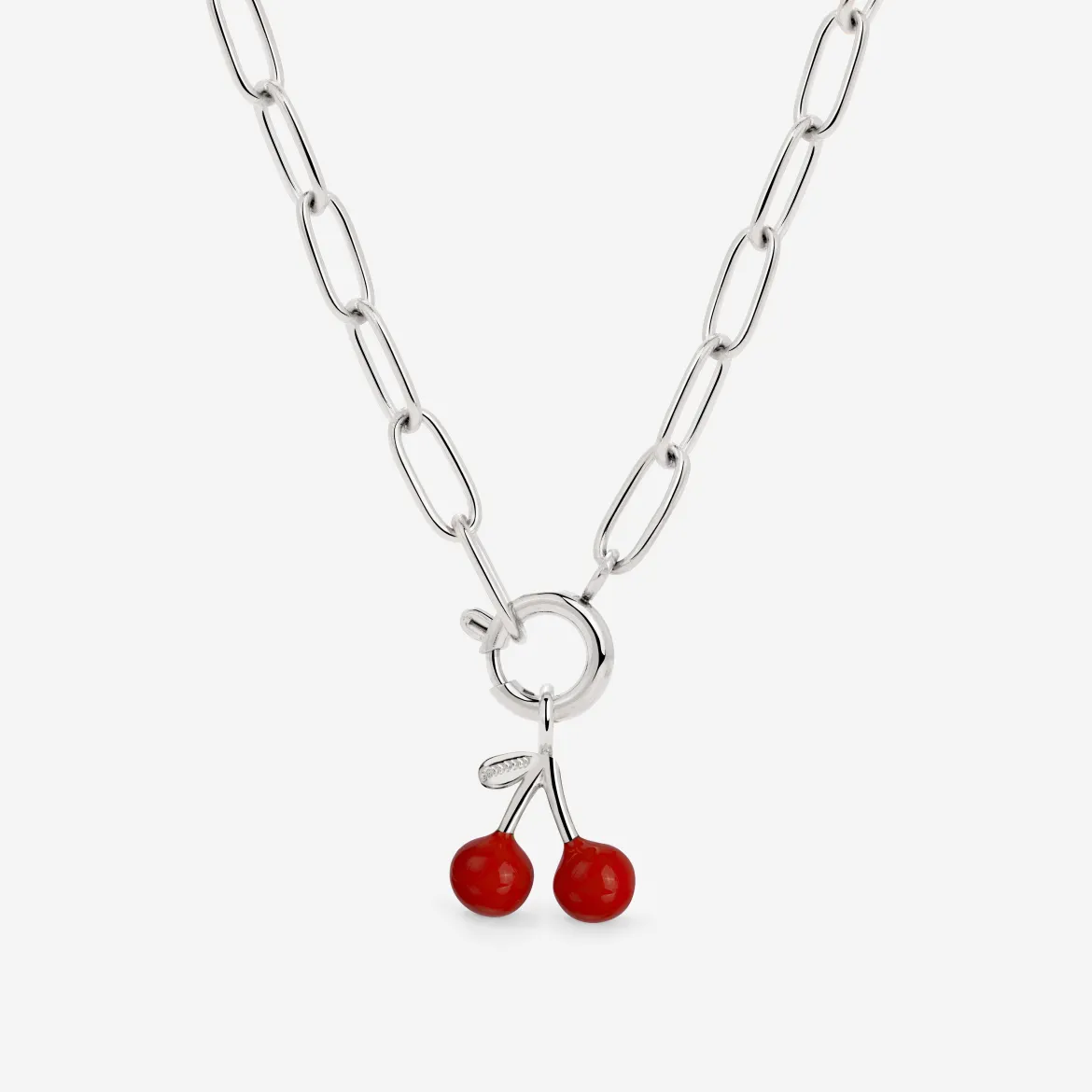 Very Cherry Oval Links Necklace Set Silber