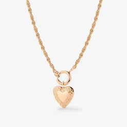 Vintage Heart Rope Chain Necklace Set Roségold