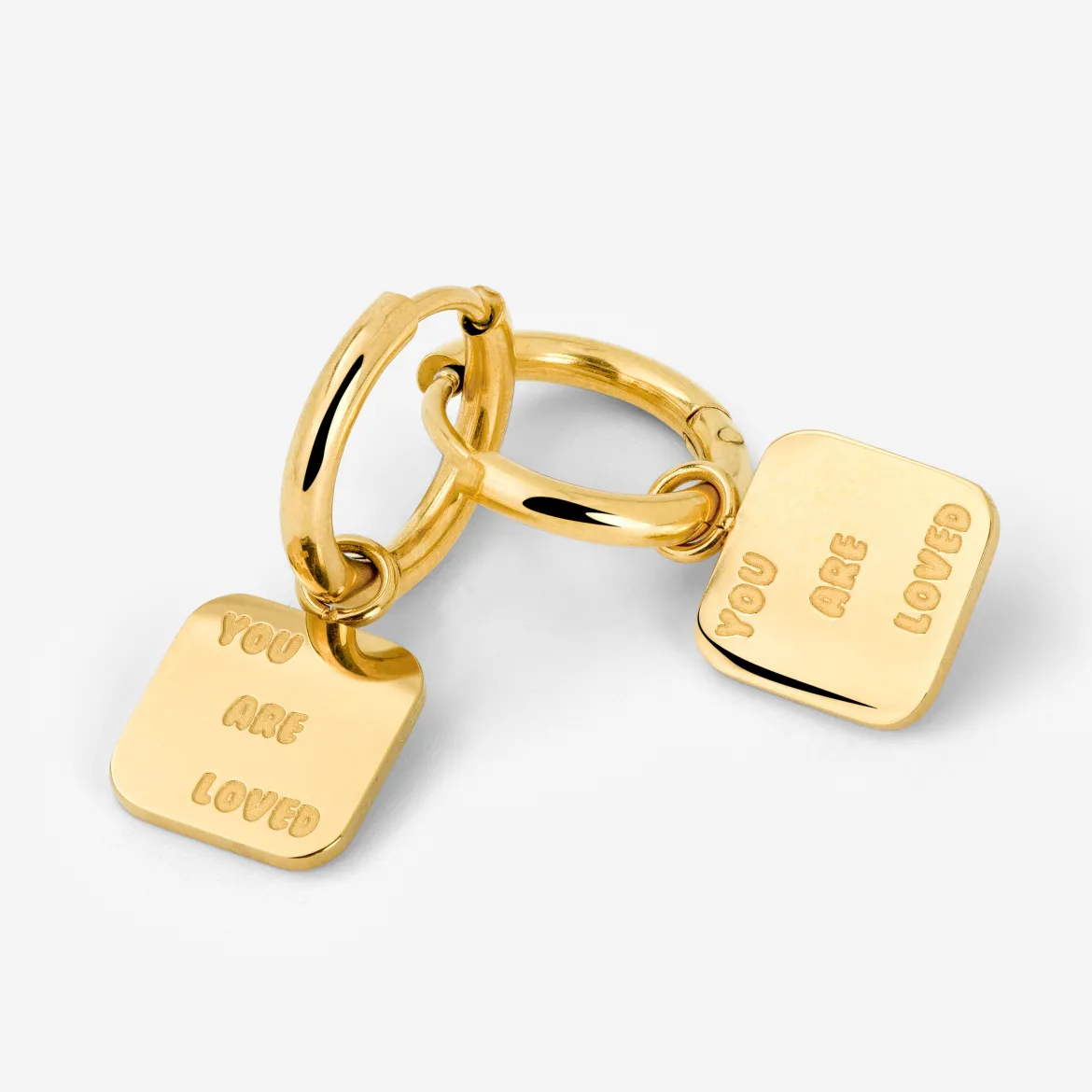 You are loved Hoop Set Small Gold