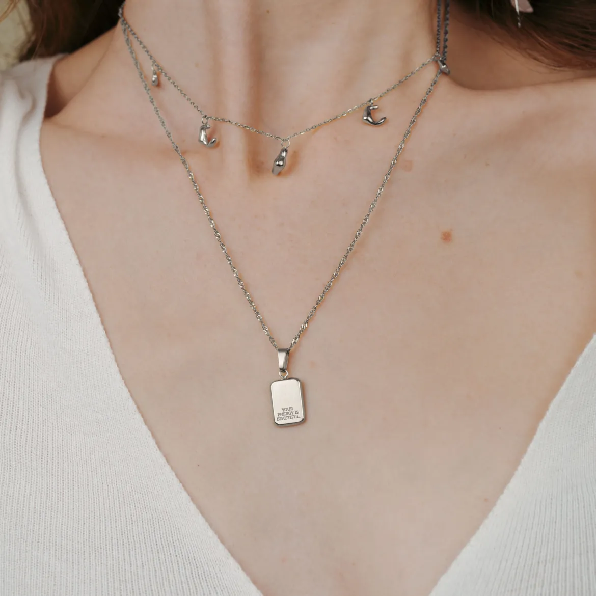 Your energy is beautiful Necklace Silber