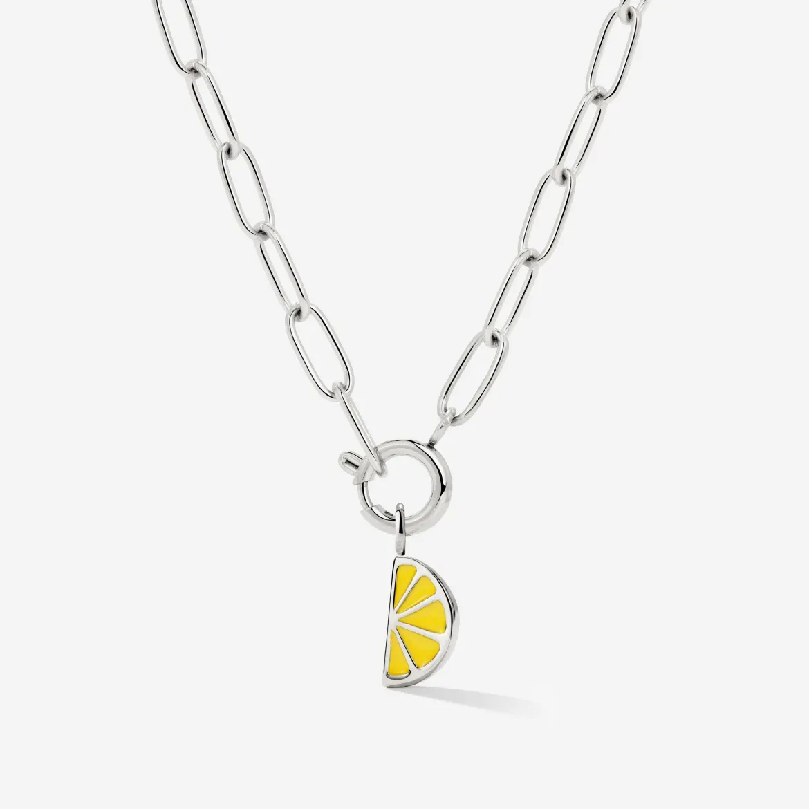 Zesty Oval Links Necklace Set Silber