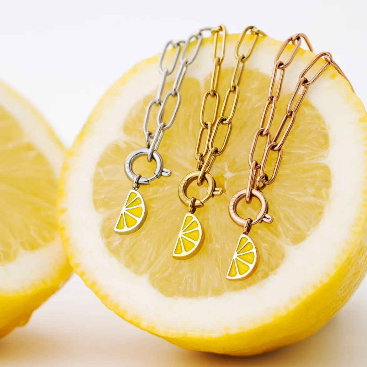 Zesty Oval Links Necklace Set Silber