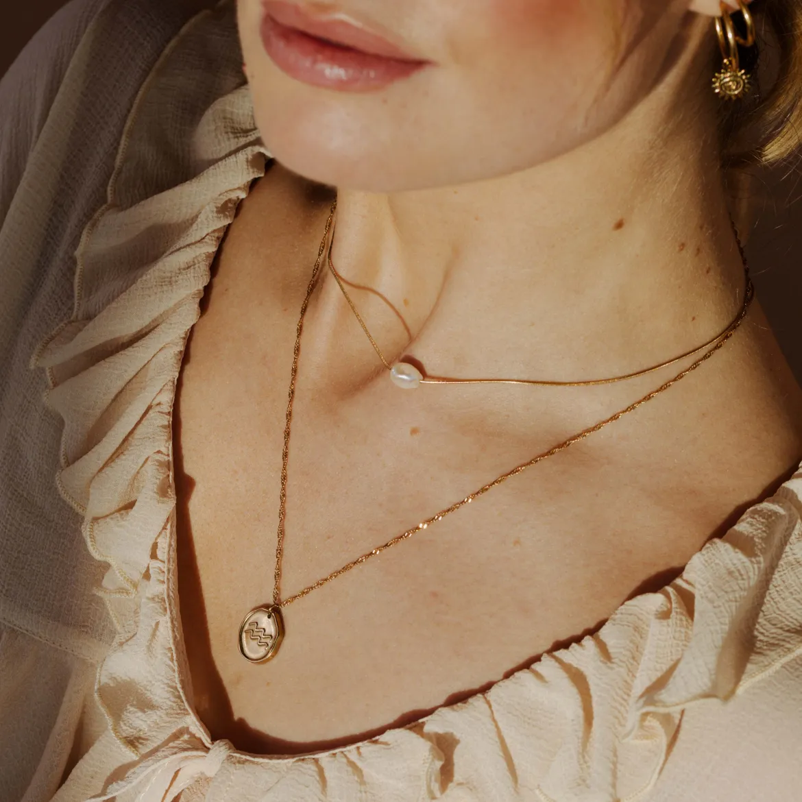 Zodiac Necklace – Aquarius / Wassermann Roségold