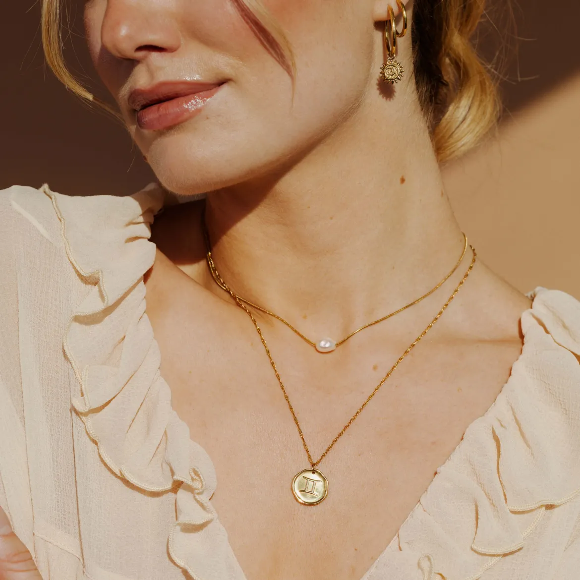 Zodiac Necklace – Gemini / Zwilling Gold