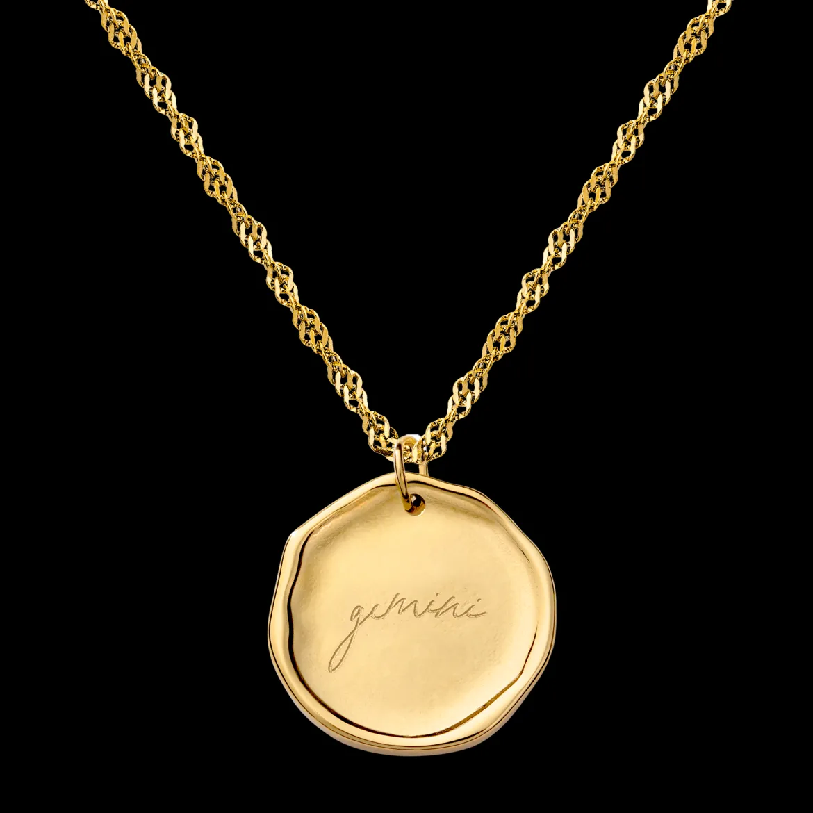 Zodiac Necklace – Gemini / Zwilling Gold