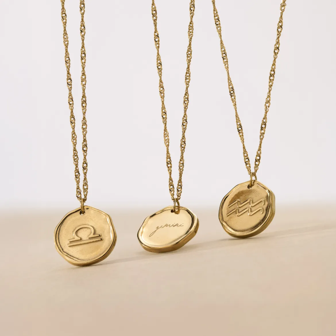 Zodiac Necklace – Gemini / Zwilling Gold