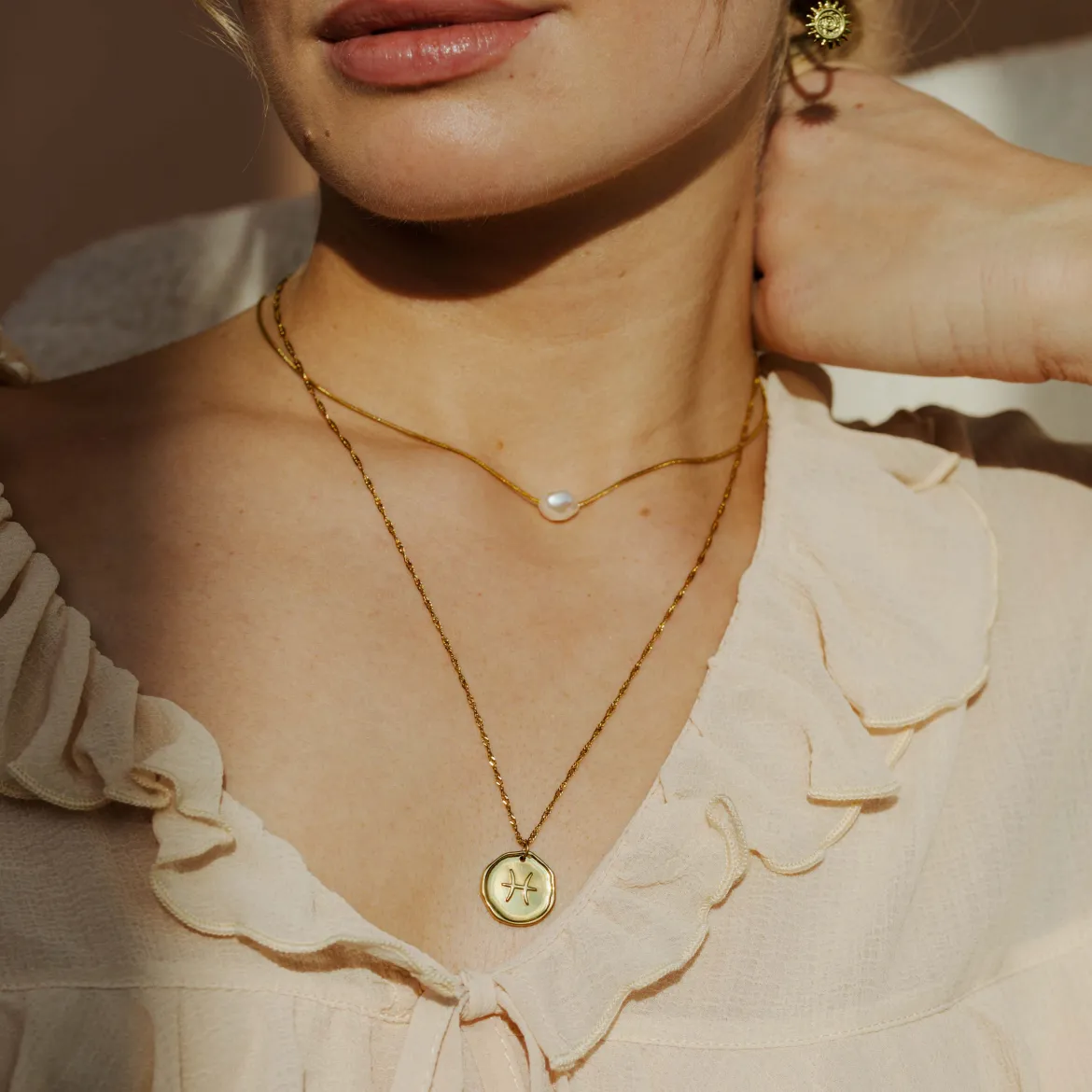 Zodiac Necklace – Pisces / Fische Gold