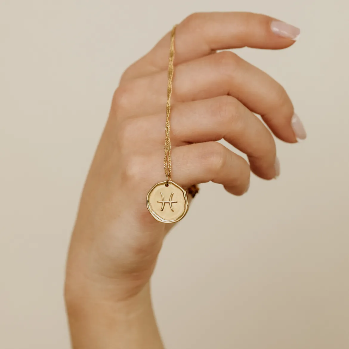 Zodiac Necklace – Pisces / Fische Gold