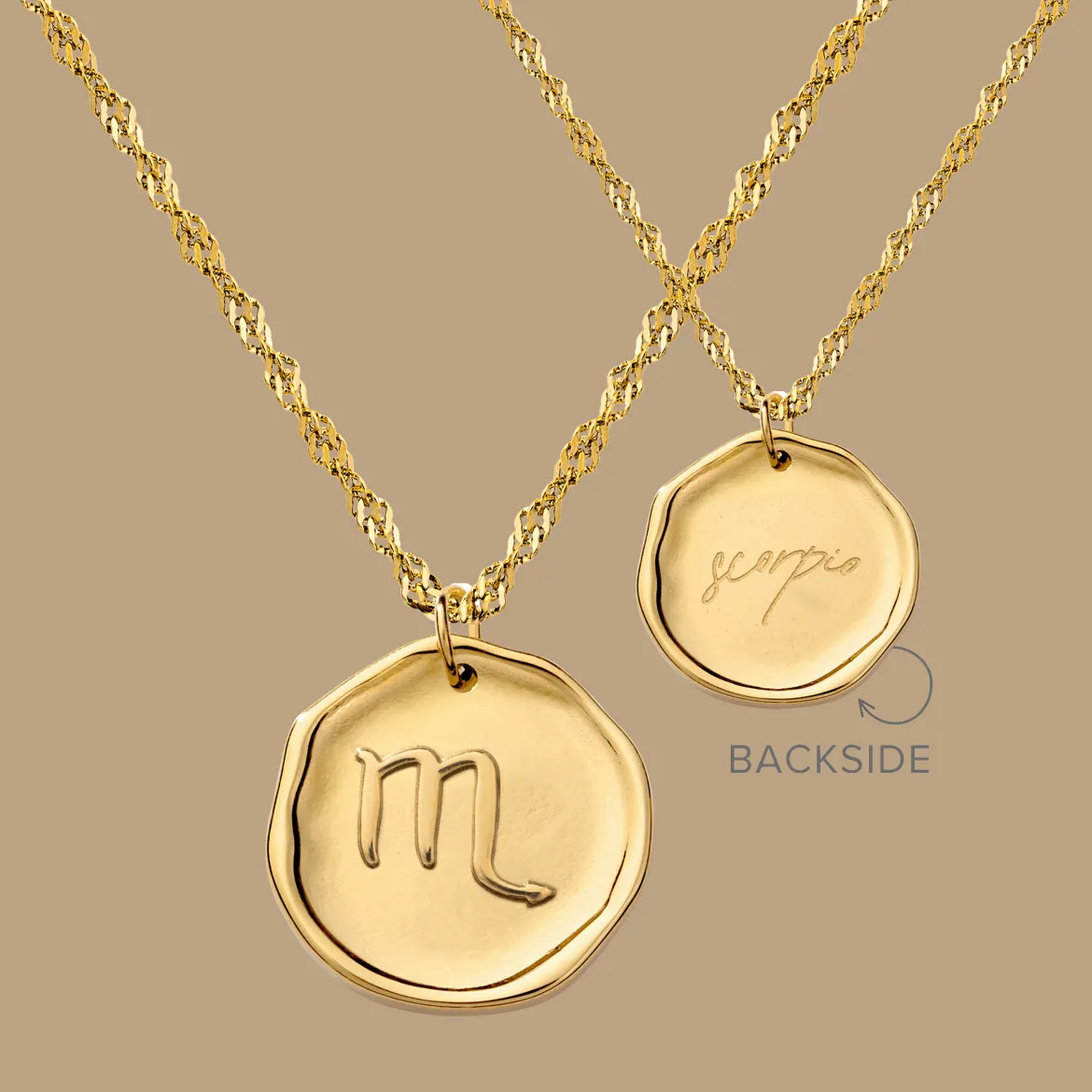 Zodiac Necklace – Scorpio / Skorpion Gold