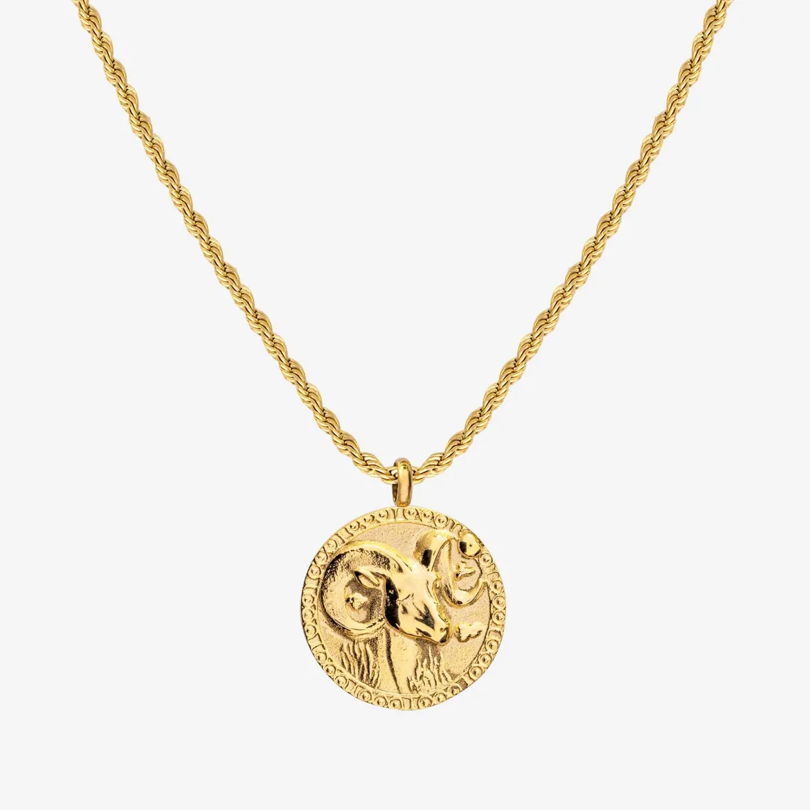 Zodiac Sign Necklace Gold - Steinbock