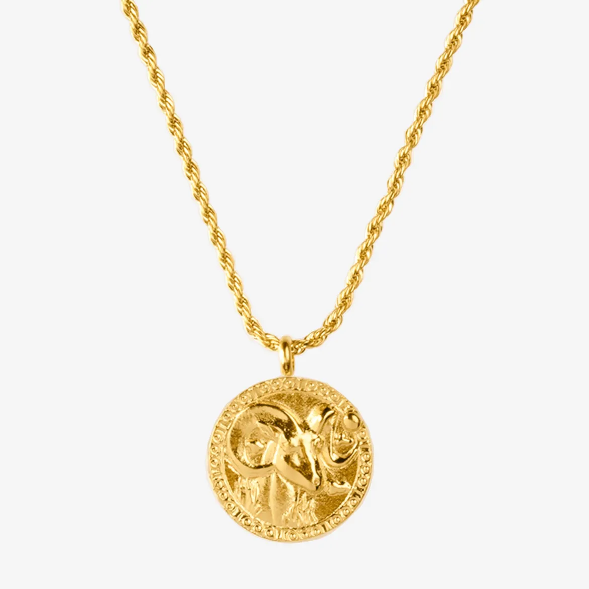 Zodiac Sign Necklace Gold - Steinbock