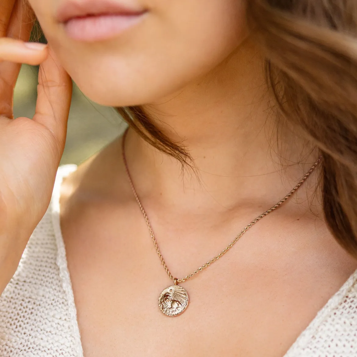 Zodiac Sign Necklace Roségold - Steinbock