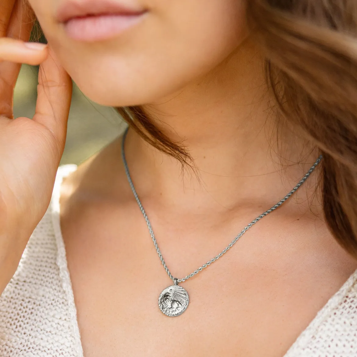 Zodiac Sign Necklace Silber - Steinbock